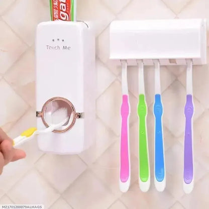 Stylish Toothpaste Dispenser with 4 Brush Holders