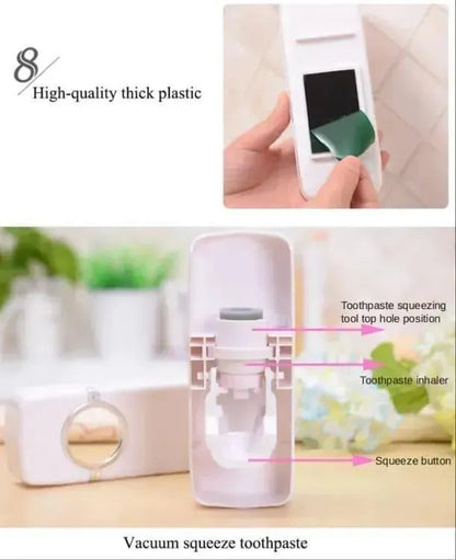 Stylish Toothpaste Dispenser with 4 Brush Holders
