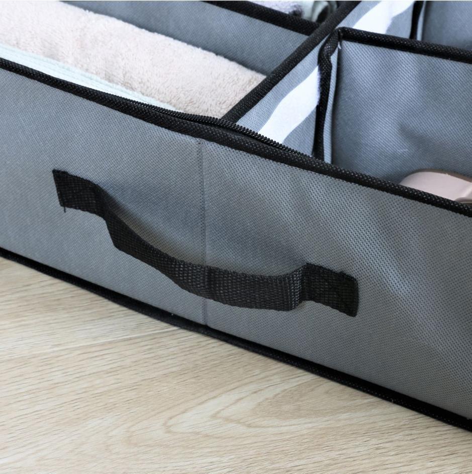 Stylish Shoe Storage Bag Grey 12-Grid Durable