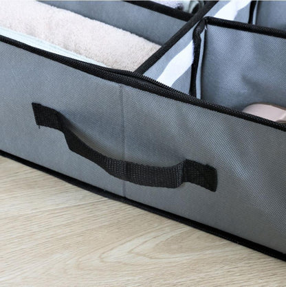 Stylish Shoe Storage Bag Grey 12-Grid Durable