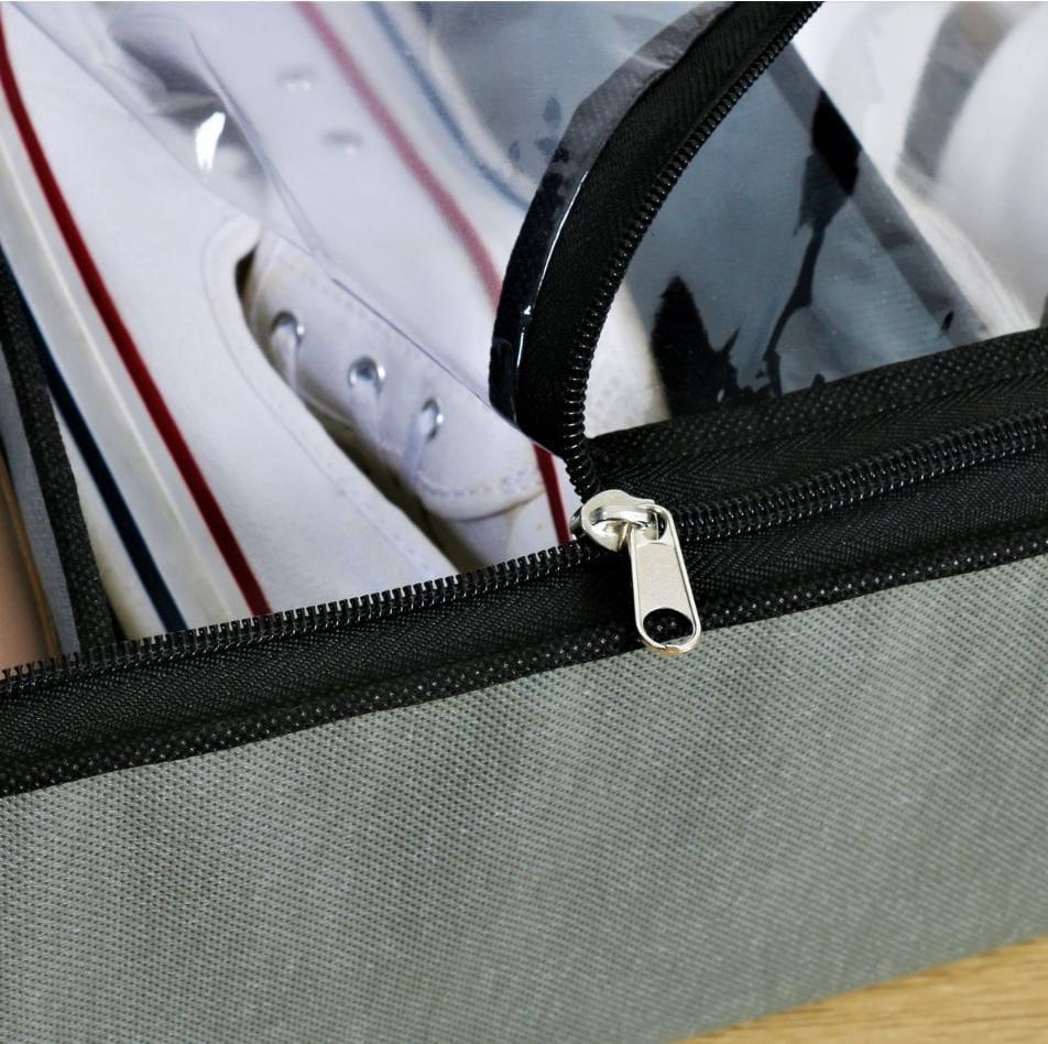 Stylish Shoe Storage Bag Grey 12-Grid Durable