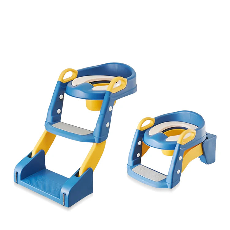 Joyous 2 in 1 Foldable Potty Training Seat with Ladder, Splash Guard & Cushion Seat Kids Toilet Seat BD096