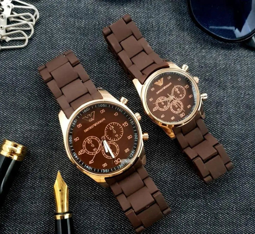 Unisex Chronograph Armani Couple Watch