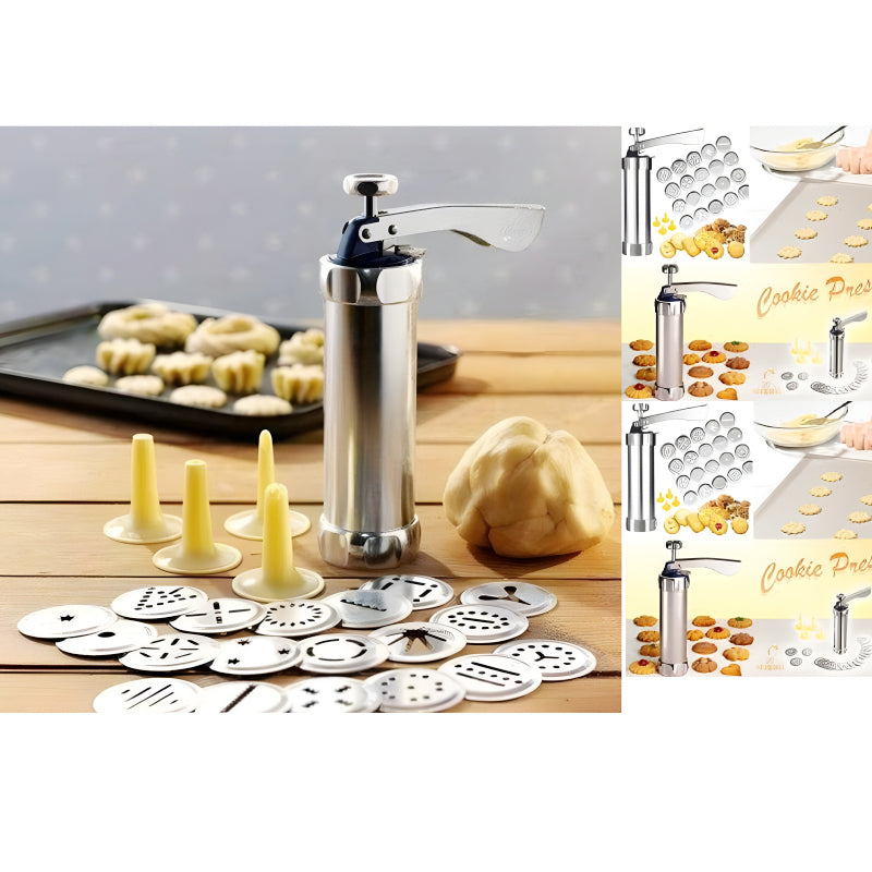 Multi-Pattern Cookie Press Machine DIY Biscuit Maker With 20 Disc Shapes And Stencils