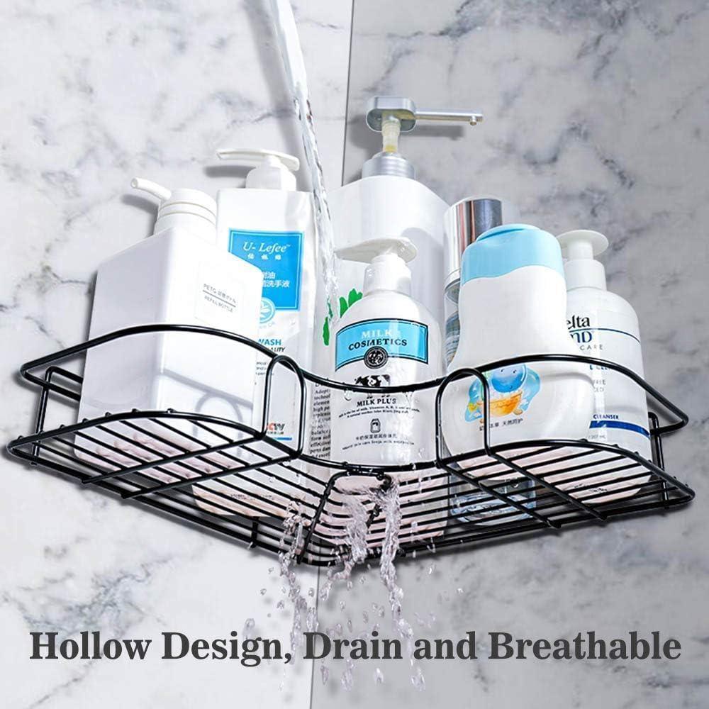 Black PVC Bathroom Corner Rack with 2 Pieces