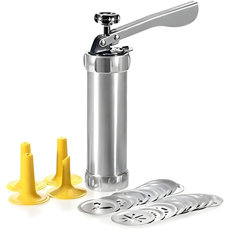 Multi-Pattern Cookie Press Machine DIY Biscuit Maker With 20 Disc Shapes And Stencils
