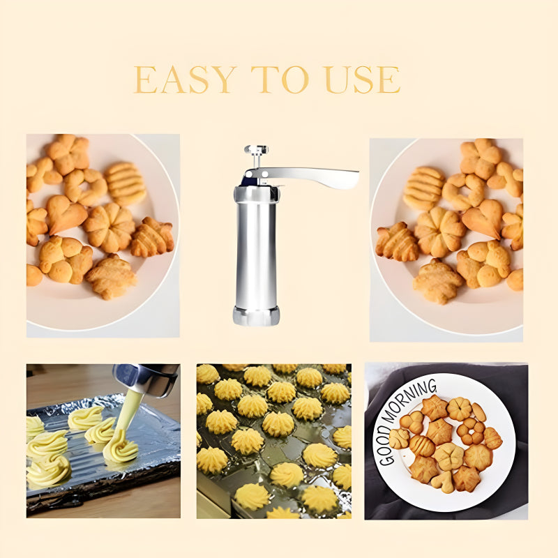 Multi-Pattern Cookie Press Machine DIY Biscuit Maker With 20 Disc Shapes And Stencils