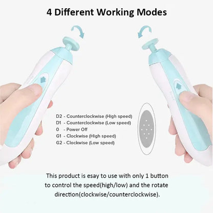 Baby Electric Nail Grinder for Newborns & Kids | Safe, Quiet USB Rechargeable Nail Trimmer Kit