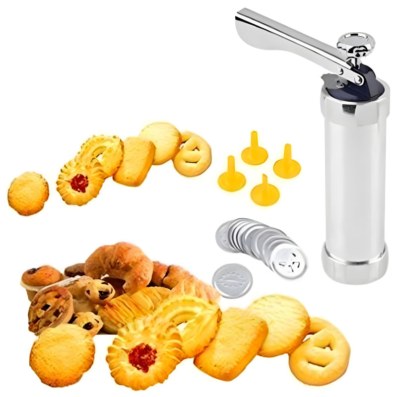 Multi-Pattern Cookie Press Machine DIY Biscuit Maker With 20 Disc Shapes And Stencils